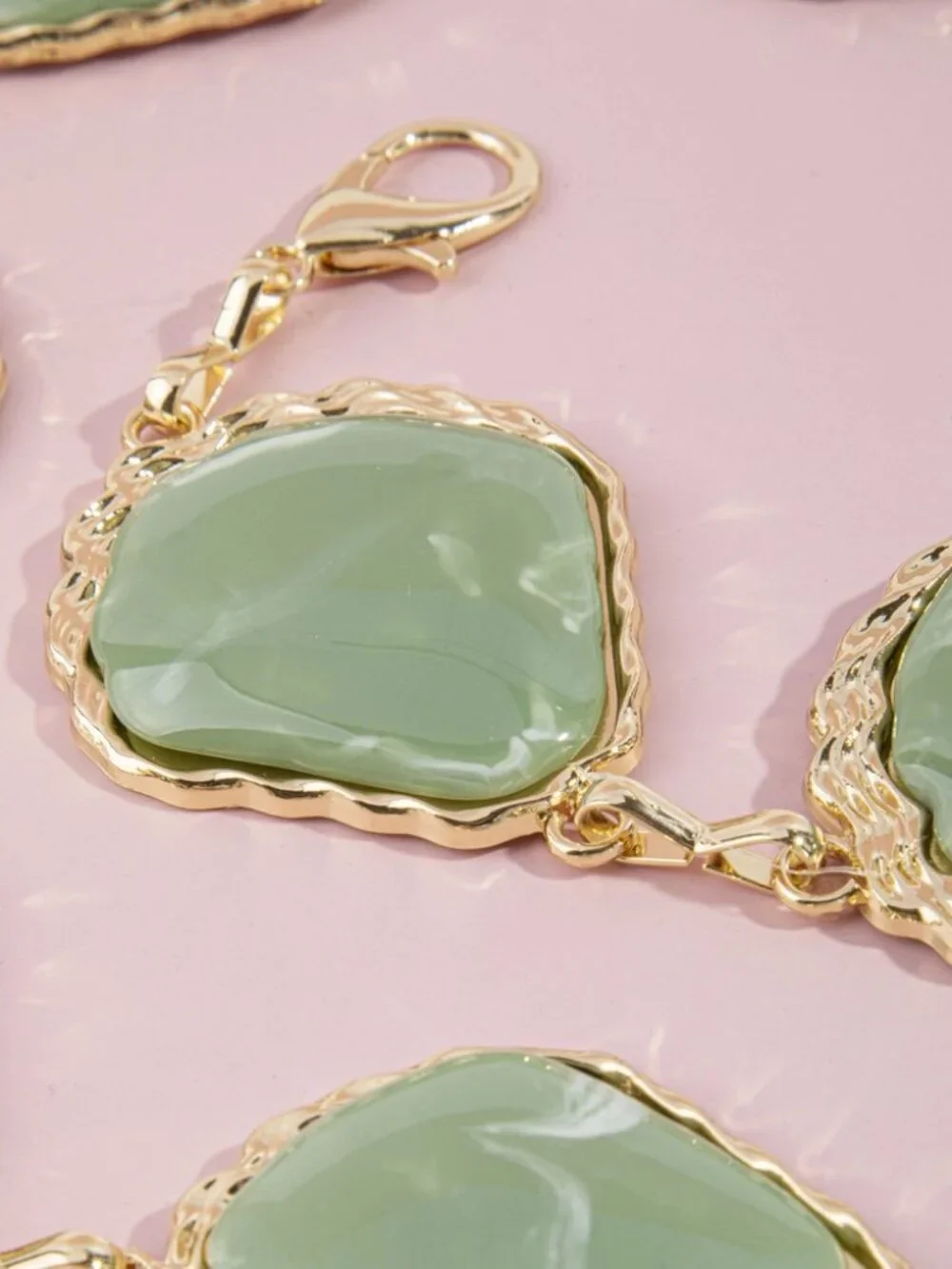Chunky Marbled Stone Link Chain Belt
